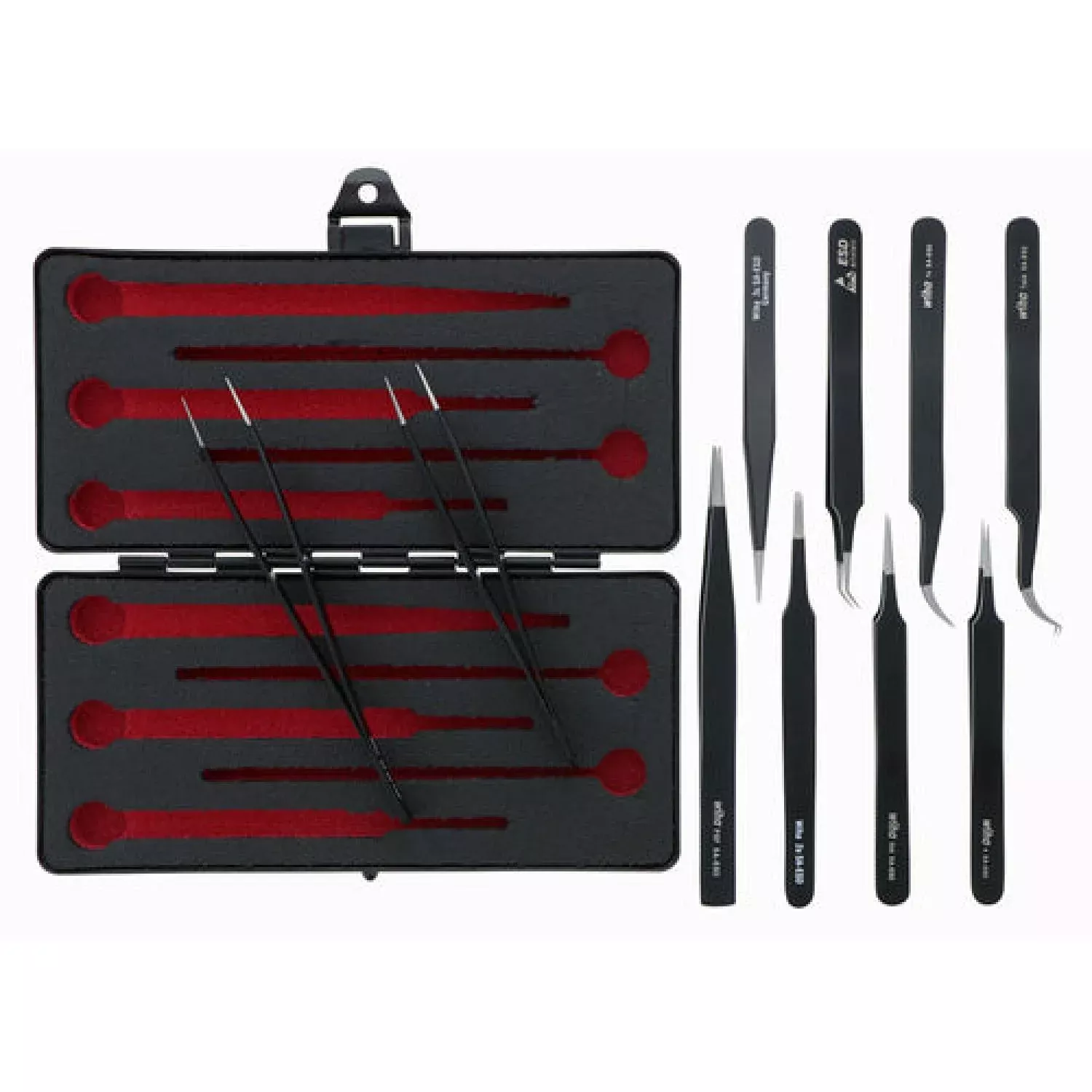 Wiha Tools 44593 ESD Safe Tweezers Set, 10 Pc.