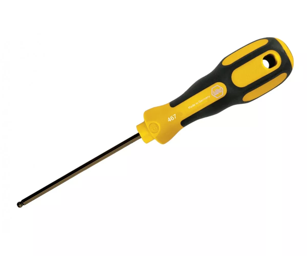 Wiha Tools 46722 3K Ergonomic Ball End Hex Screwdriver, 7/32" x 150 mm