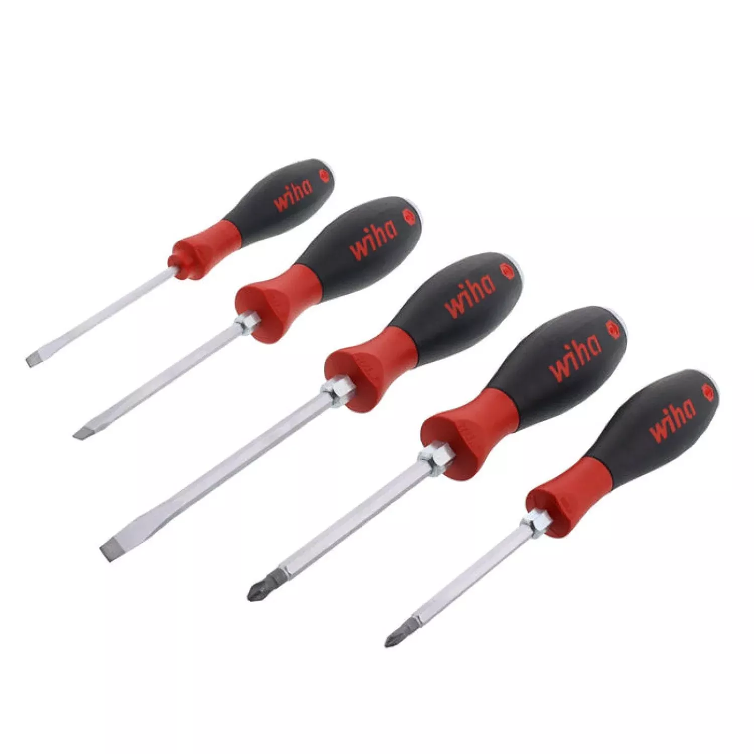 Wiha Tools 53075 5-Piece Slotted and Phillips Extra Heavy Duty Screwdrivers