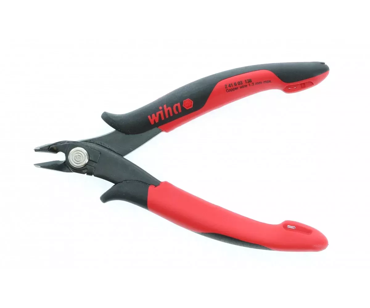 Wiha Tools 56825 Precision Electronic Diagonal Cutters, Wide Shape w/ Wire Holding Spring