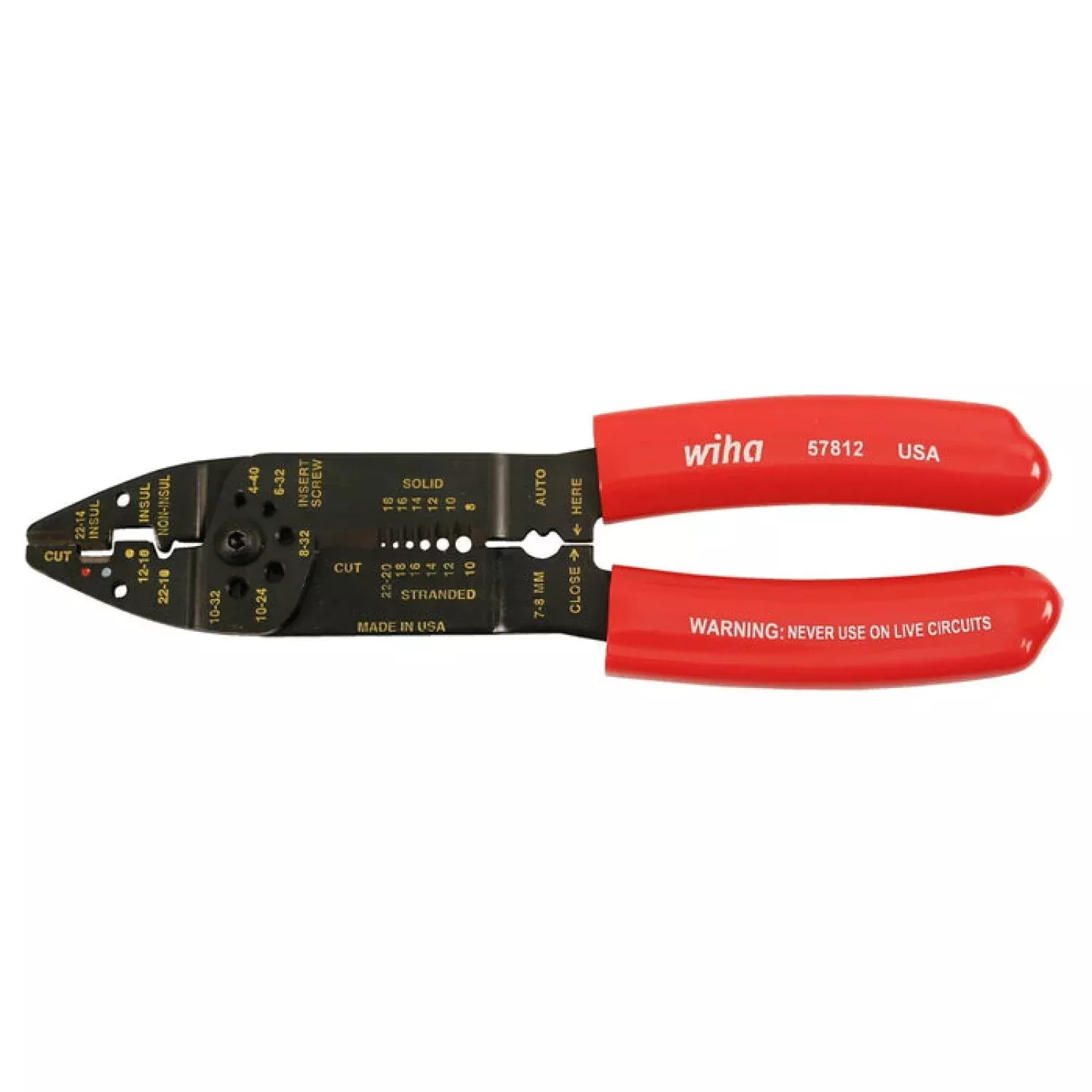 Wiha Tools 57812 Wire Stripper Pliers / Cutters, 8.5"