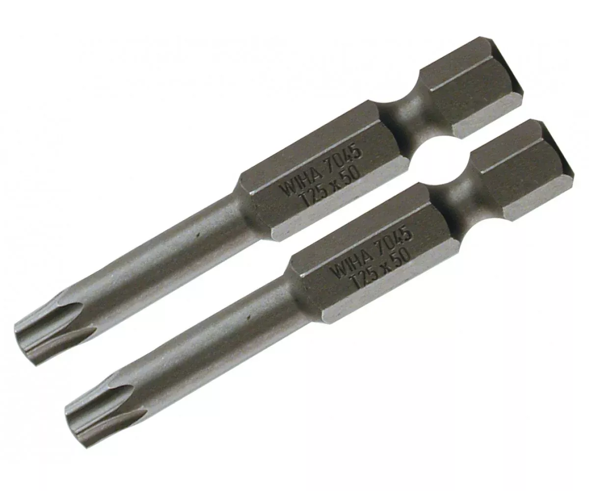 Wiha Tools 70556 T7s x 50mm Security TORX Power Bit, 2 Pack