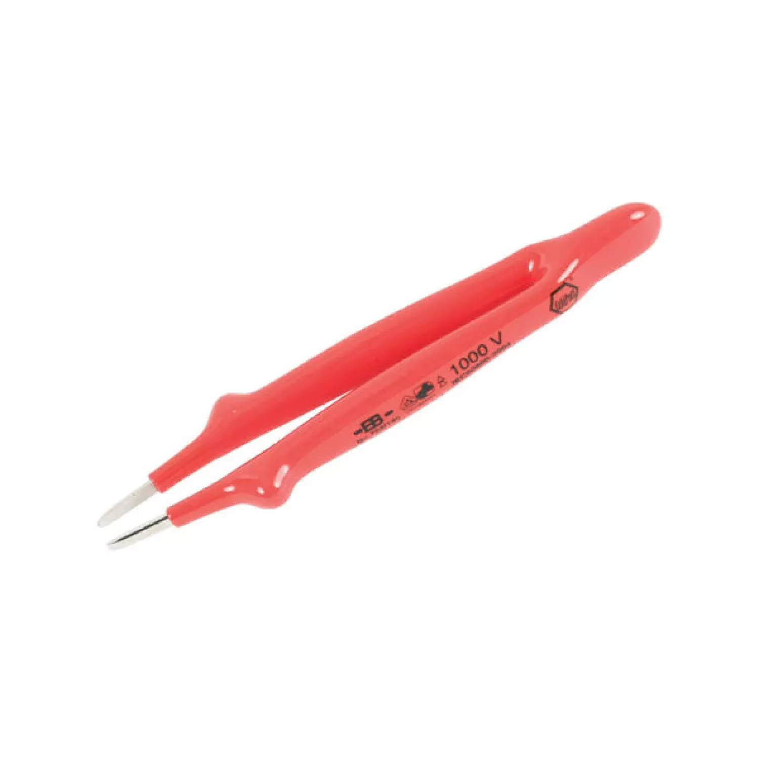 Wiha Tools 75215 Insulated Straight Blunt Tip Tweezers, 6"