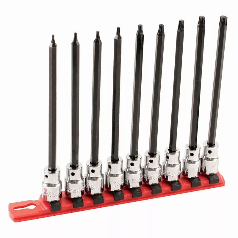 Wiha Tools 77195 9 Piece TORX 3/8" Drive Bit Socket Rail Set