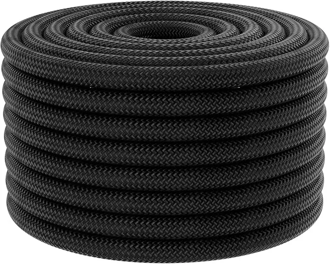 X XBEN Braided Polyester Arborist Rope 1/2 inch X 120ft, 48 Strands, 12 Inner core,5174 LBS Breaking Strength Outdoor Ropes, Arborist Rigging Rope for Rock Hiking Camping Swing Tree Rescue,Orange