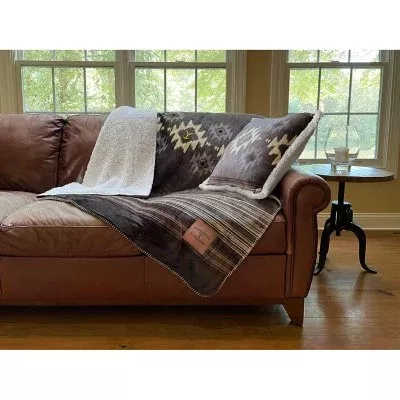 Yellowstone Silk Touch Pillow With Sherpa Back, 22″ x 22″, Assorted Designs